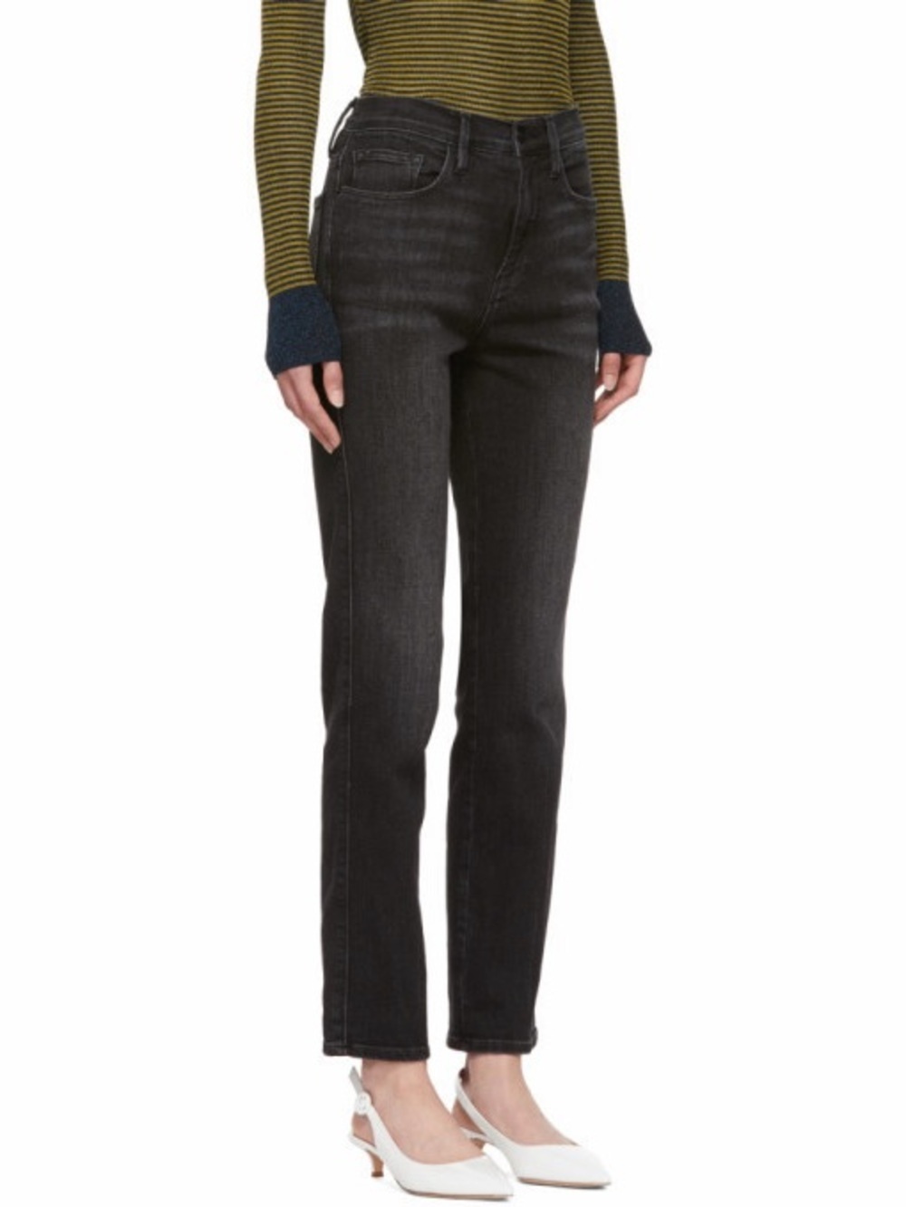 Frame Le Sylvie Slender Straight Jeans 23 Iggy Grey High Rise Stretch EUC - Picture 2 of 8